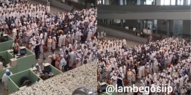 Warga Lokal Merinding! Ratusan Jemaah Haji Indonesia Lantunkan Sholawat Badar di Bandara Jeddah
