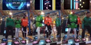 Viral Video Aksi Tiga Kang Ojol Beda 'Aliran' Kompak Main Gim Dance, Posenya Bak Boyband Korea