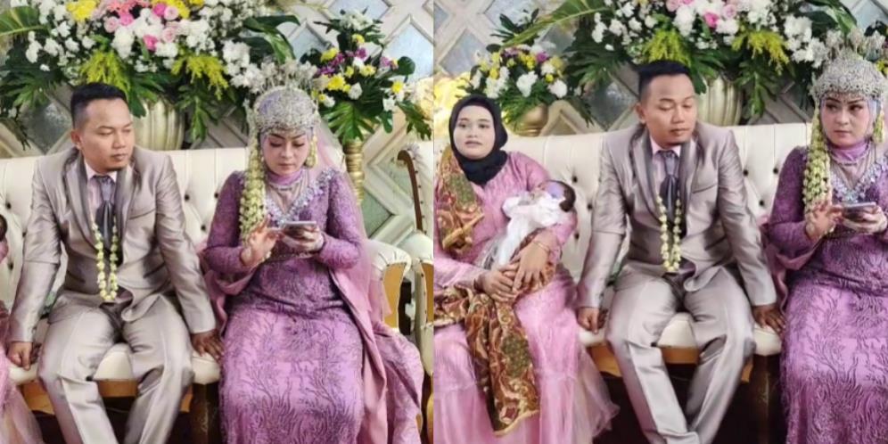 Viral Sambil Gendong Anak Istri Tua Temani Suami Dampingi Istri Muda di Pelaminan, Netizen Penasaran Alasan Nikah Lagi