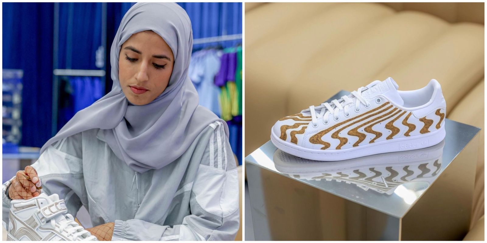Seniman Dubai Azra Khamissa, Desain Sepatu Adidas Pakai Henna