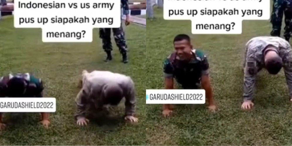 Anggota TNI Ditantang Duel Push Up, Tentara Amerika Sampai Ngos-ngosan