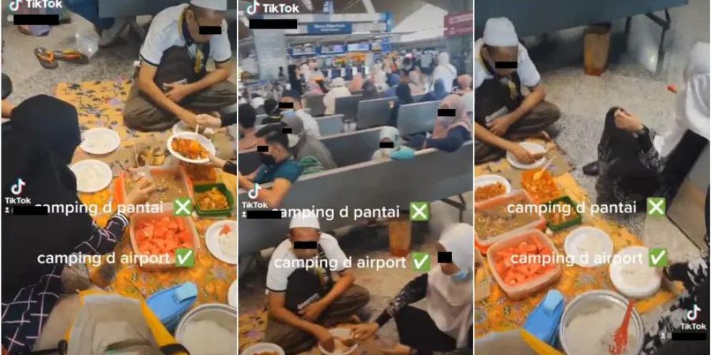 Heboh Keluarga Piknik di Bandara, Gelar Tikar dan Makanan di Lantai