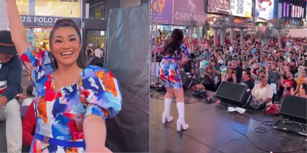 Fitri Carlina Dangdutan di Times Square, Warga New York Ikut Goyang