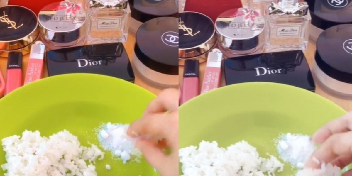 Viral Si Cewek Makan Nasi Dicampur Garam di Depan Koleksi Kosmetik Mahal