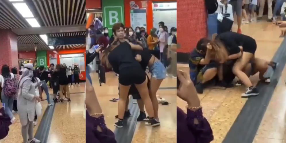 Viral! Diduga Rebutan Pacar, Dua TKW Berantem Saling Jambak di Stasiun, Netizen: Bikin Malu Ortu dan Negara