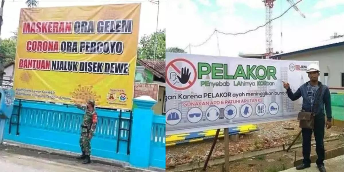 Bukannya Bikin Patuh dan Sadar, Deretan Tulisan di Spanduk dan Banner Ini Malah Ngajak Ngakak