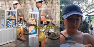 Bule Cantik Coba Bakso Keliling Pertama Kali di Bali, Pelayanan Si Pedagang Banjir Pujian Sekaligus Bikin Ngakak