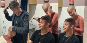 Mengandung `Bawang`! Video Kakak Cukur Rambut Setelah Menggunduli Adik yang Idap Kanker