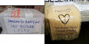 10 Tulisan Kocak Peringatan `Jangan Dibanting` di Paket Barang, Abang Kurir Auto Nyengir!