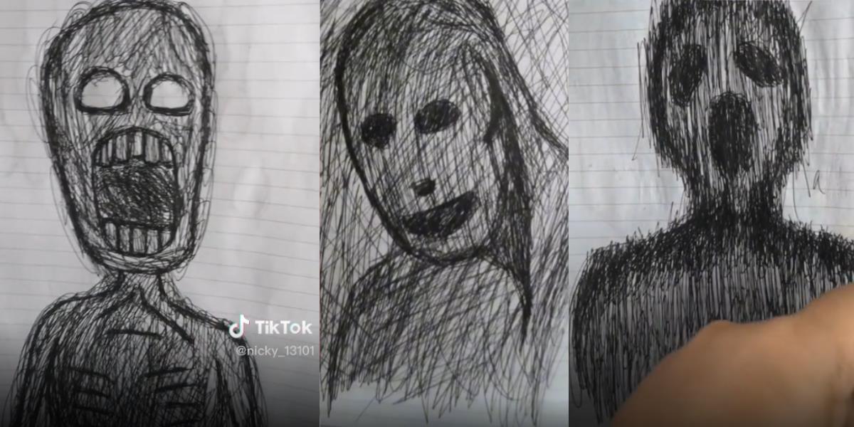 Periksa PR Anaknya, Ibu Kaget Putrinya Buat Gambar Seram Menyerupai Hantu dan Setan, Netizen: Gangguan Mental