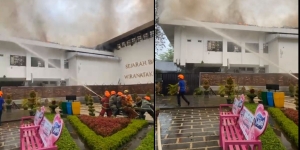 Kebakaran di Balai Kota Bandung, Asap Tebal dan Api Masih Berkobar