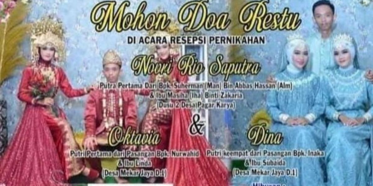 Viral Undangan Pernikahan Di Sumsel Pria Nikahi 2 Wanita Sekaligus 