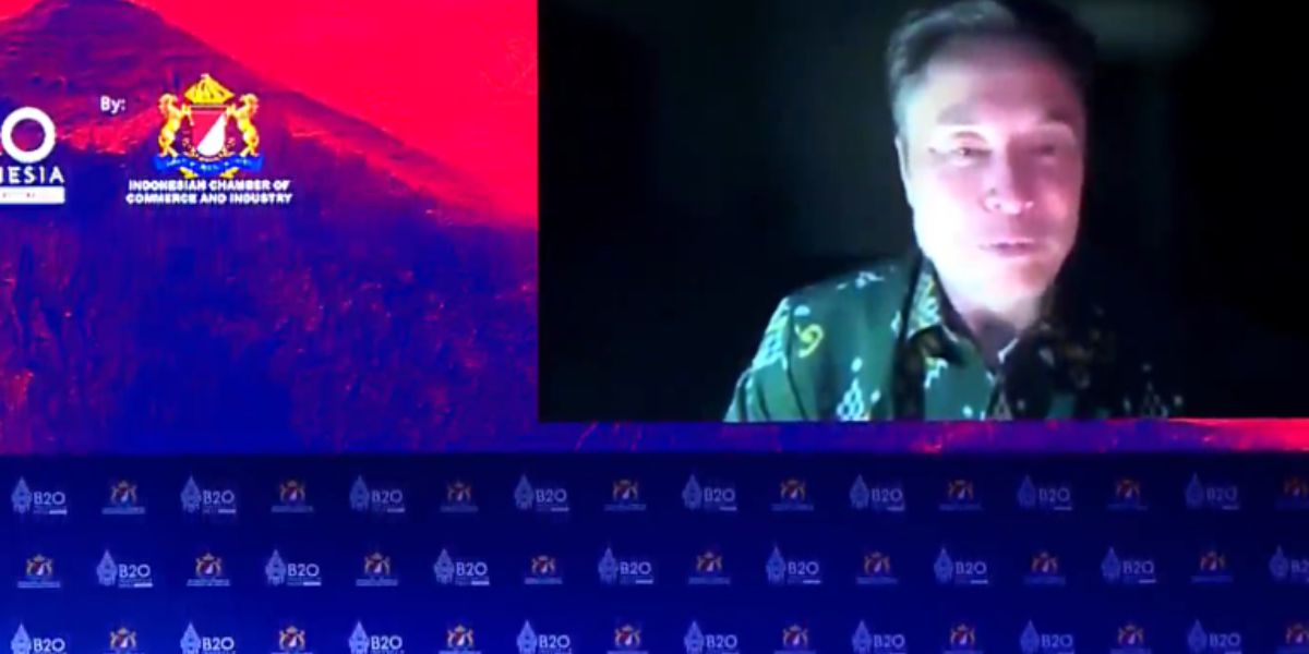 Hadir Virtual di B20 dengan Background Hitam, Elon Musk Kenakan Batik dari Sulawesi Tengah