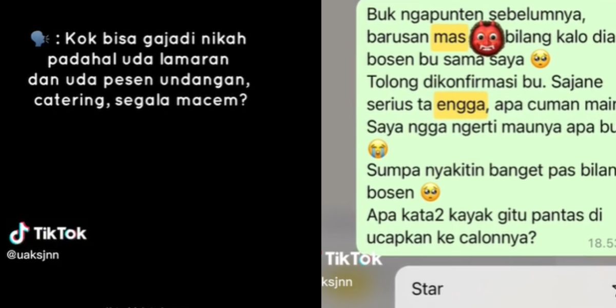 Pernikahan Batal karena Calon Suami Ngaku Bosan kepada Calon Istri, Isi Chat dengan Ibu Mertua Bikin Elus Dada