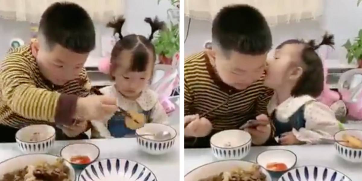 Video Kakak Adik Berebut Makanan, Bikin Warganet Baper