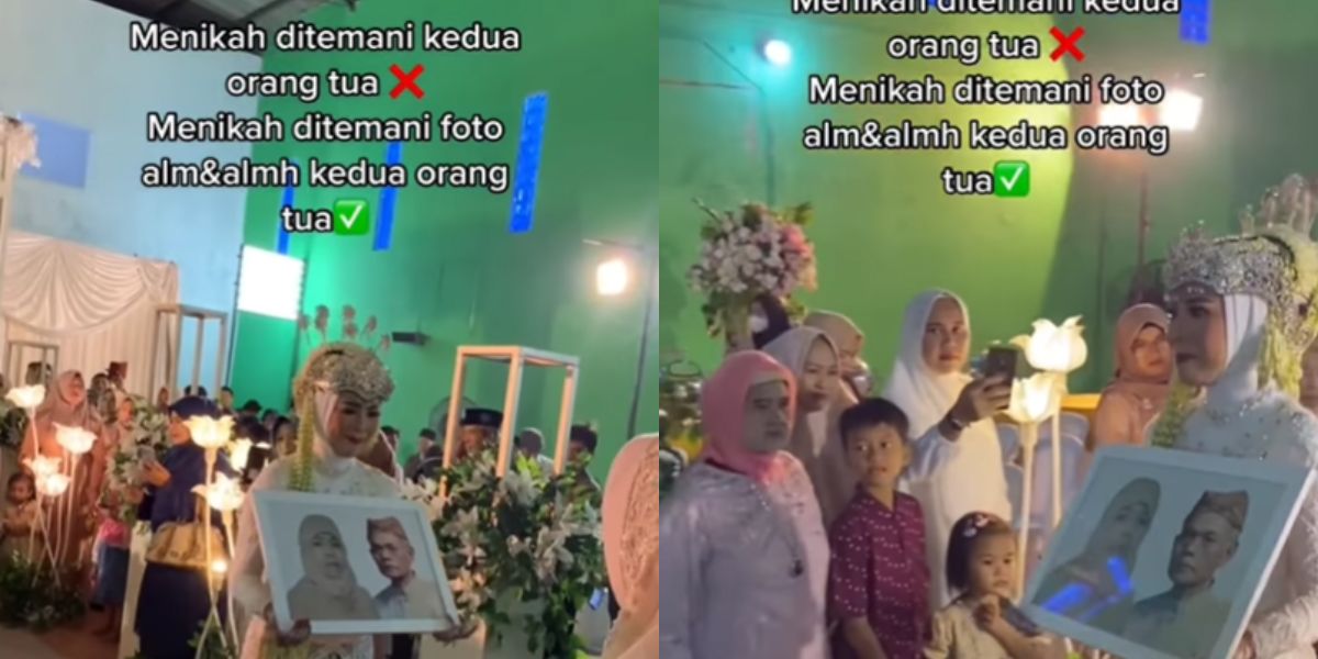 Momen Bahagia Pernikahan Berubah Jadi Air Mata, Pengantin 'Bawa' Mendiang Orangtua ke Pelaminan