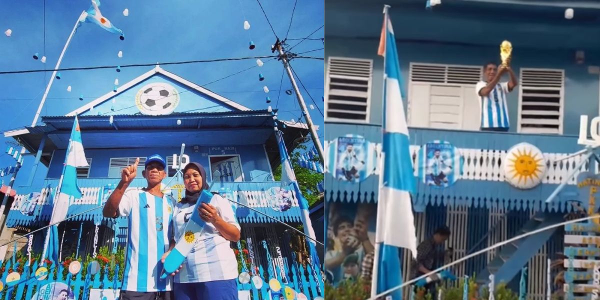 Fans Berat Tim Tango, Pria di Sulbar Bangun Rumah Serba Argentina hingga Beri Nama Messi pada Cucu