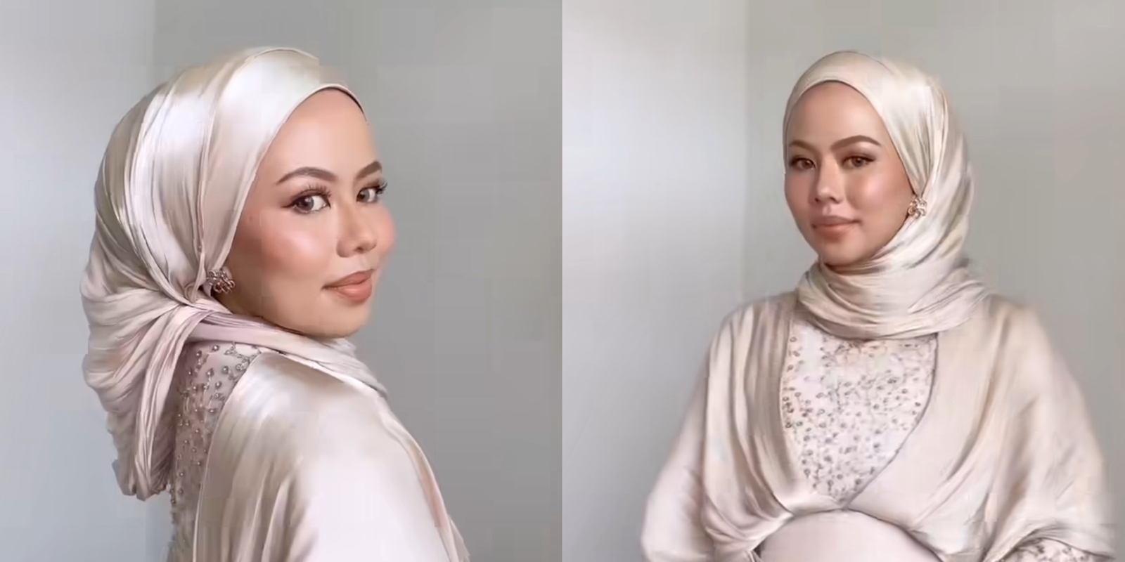 Trik Styling Pashmina Satin untuk Kondangan, Tampilan Dijamin Stunning