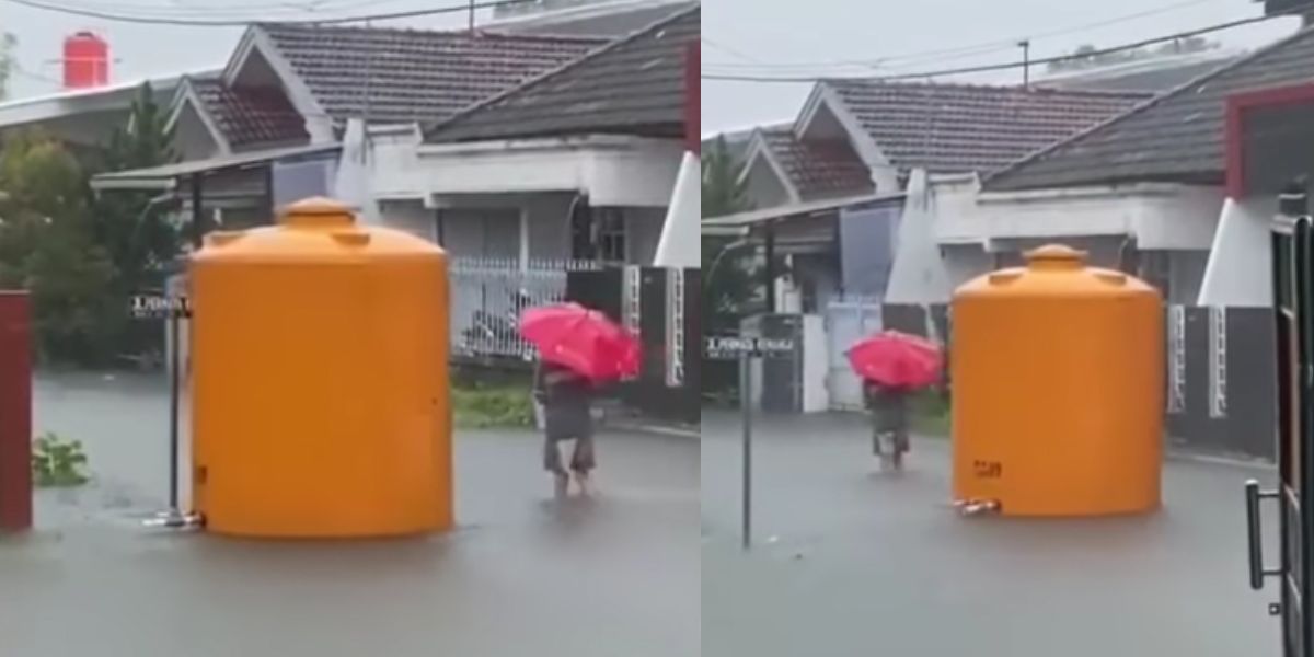 Heboh Toren Air Hanyut Terseret Banjir, Komentarnya Bikin Ngakak