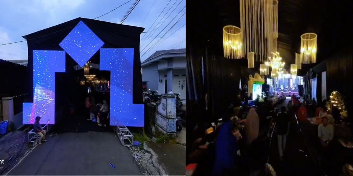 Viral Pernikahan di Tengah Jalan dengan Konsep Mewah, Pakai LED Serasa Konser