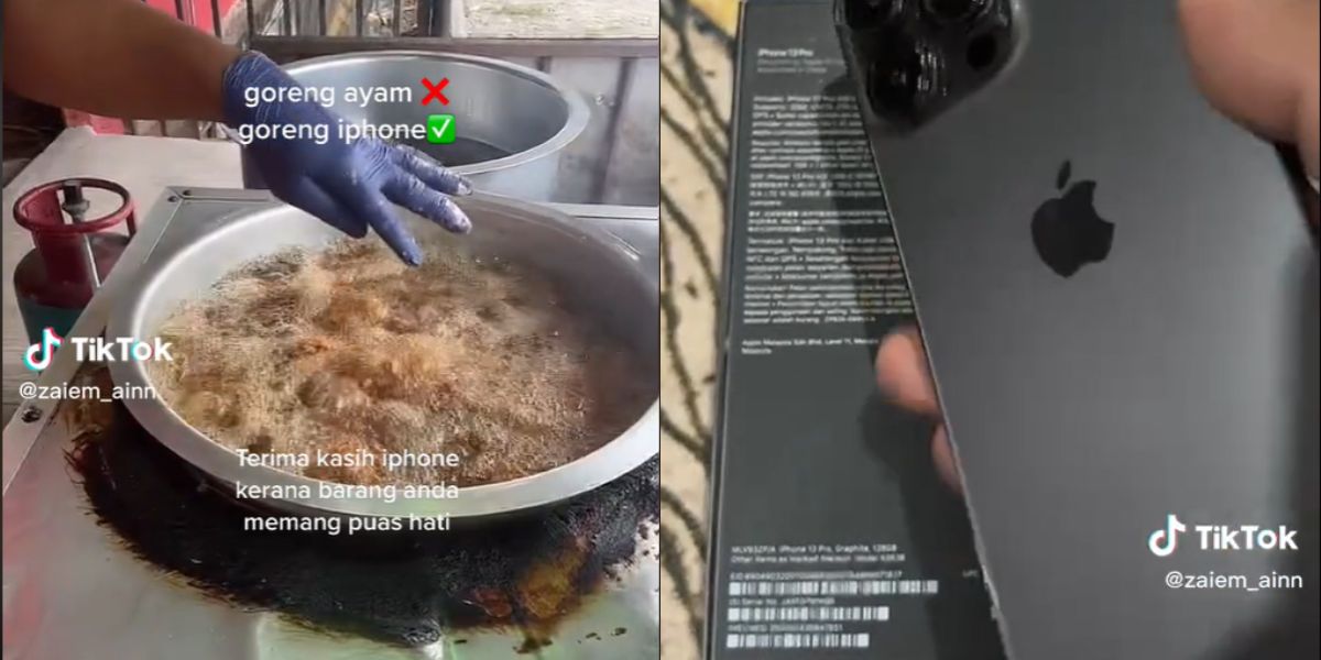 Viral! iPhone Kecemplung Minyak Goreng Panas Tapi Masih Berfungsi, Lihat Penampakannya