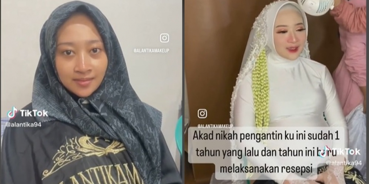 Potret Transformasi Wanita Hamil 8 Bulan Dirias Mua Jadi Pengantin Di Acara Resepsi 6598