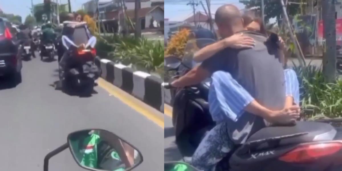 Aksi Pasangan Bule Boncengan dengan Gaya Nyeleneh Tanpa Pakai Helm di Bali Bikin Geram, Wanita Gendong di Depan Pengendara