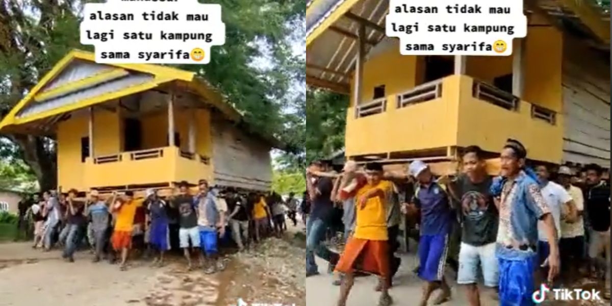 Viral Video Warga Gotong Royong Angkat Rumah The Real Pindah Rumah