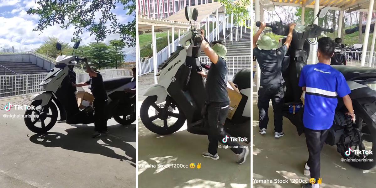 Viral Penampakan Sepeda Motor Matic Raksasa, Semuanya Serba Gede, Netizen: 'Spionnya Bisa Ngeliat Masa Lalu'