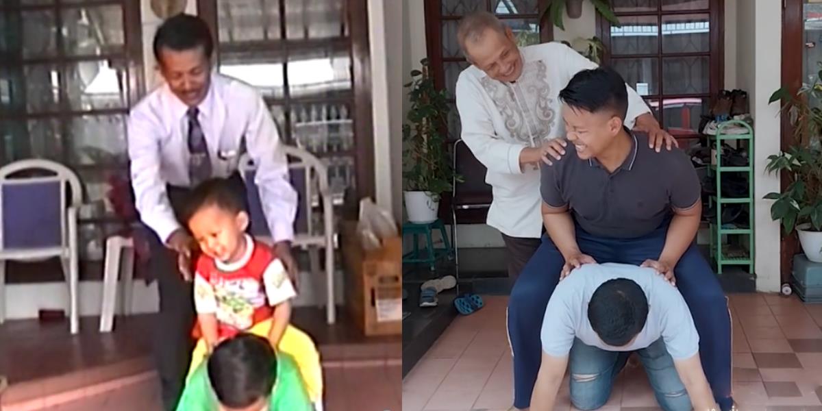 Ulang Video Lawas 26 Tahun Lalu, Kebersamaan Ayah dan Anak Bikin Netizen Baper Sekaligus Salfok