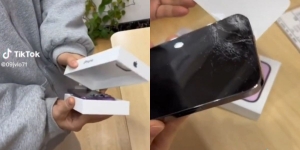 Nyesek! Niatnya Mau Unboxing, iPhone 14 Pro Max Baru Dibeli Malah Terjatuh