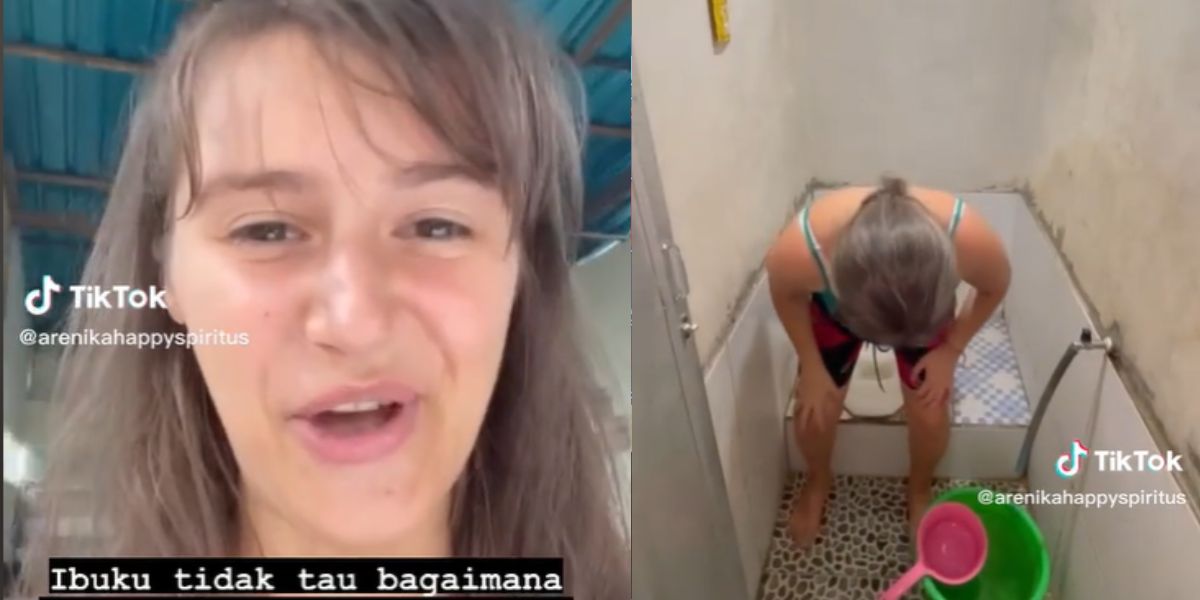 Baru Pertama Kali ke Indonesia, Momen Kocak Bule Pakai Toilet Jongkok Malah Menghadap ke Dinding