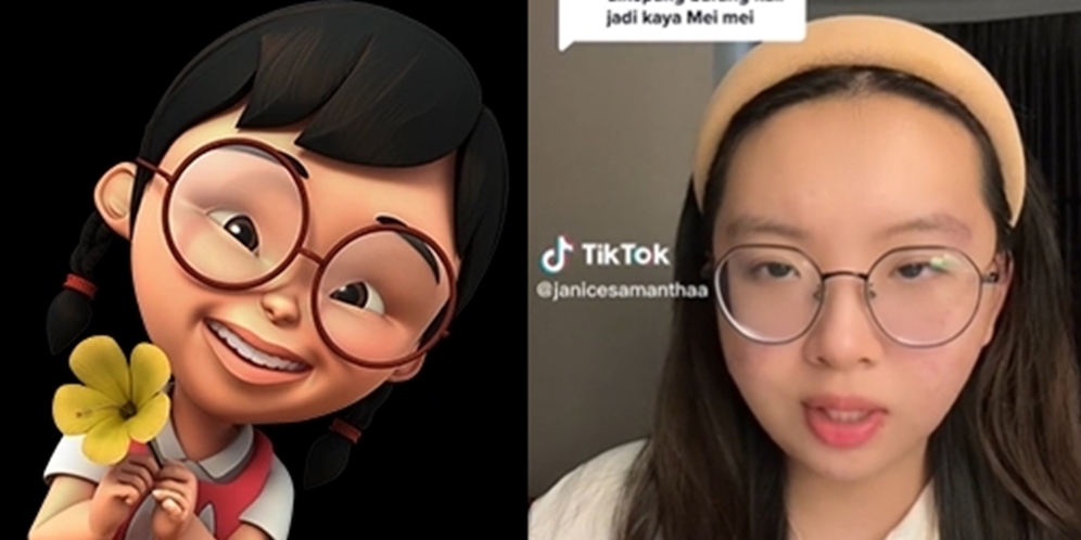 Transformasi Cewek Makeup Ala Mei Mei Serial Upin & Ipin, Hasilnya Mirip Banget, Disebut Versi Dunia Nyata!