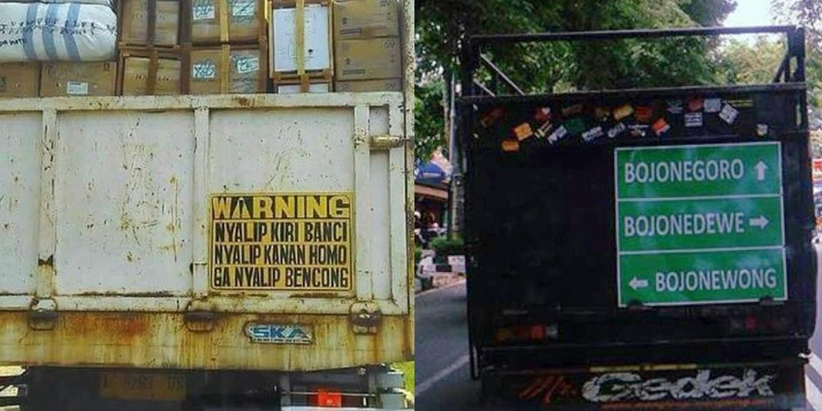 Deretan Tulisan Lucu Di Bak Truk Barang Yang Bikin Senyum Senyum Sendiri