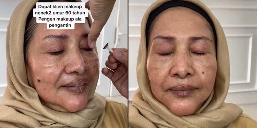 Potret Nenek 60 Tahun Dirias Ala Makeup Pengantin, Awalnya MUA Bingung Pasang Softlens, Endingnya Malah Kayak Gini...