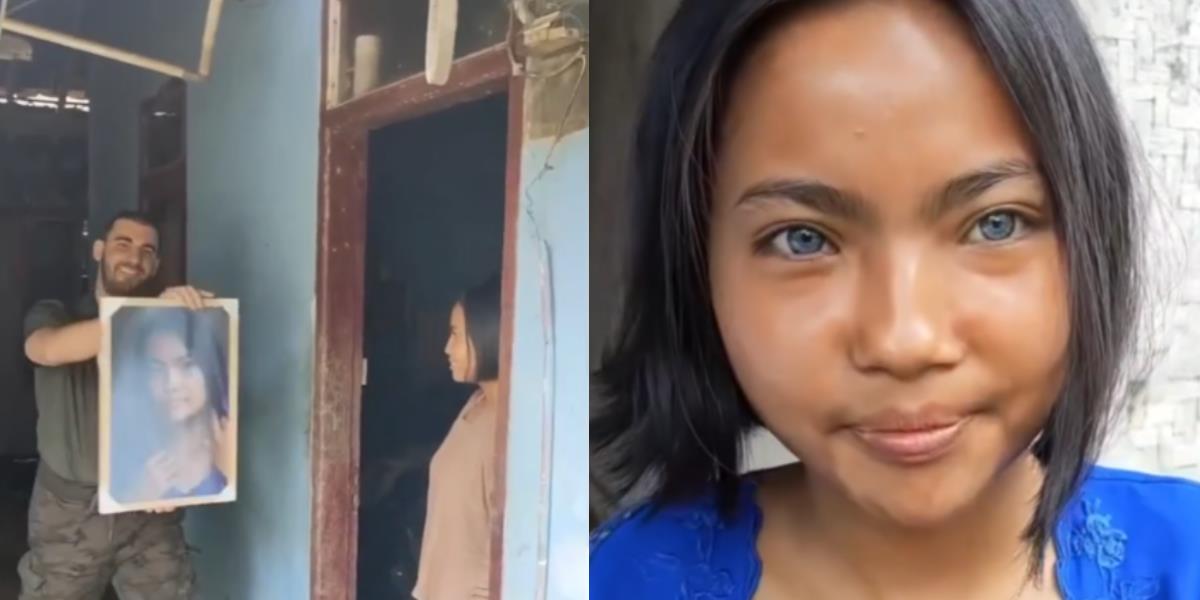 Viral Penampakan Gadis Desa di Jawa Barat Memiliki Sepasang Mata Indah Berwarna Biru Seperti Bule