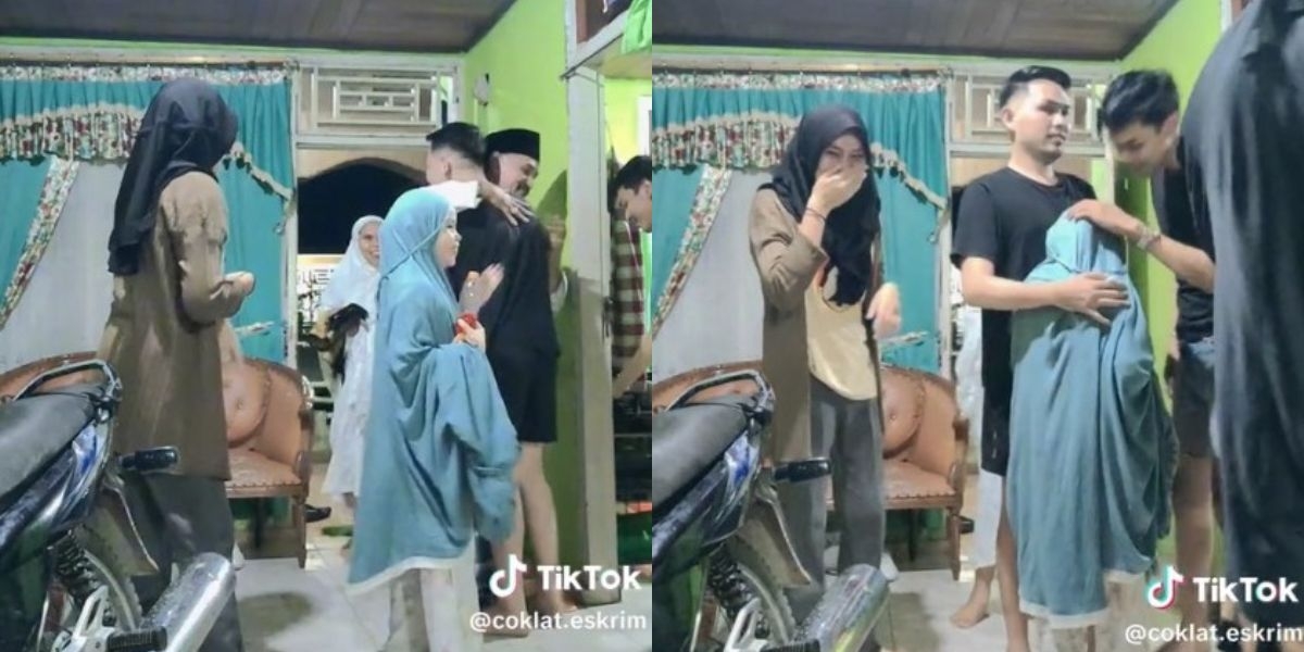 Momen Haru Kasih Kejutan Orangtua Pulang Tarawih Tiba Tiba Anak