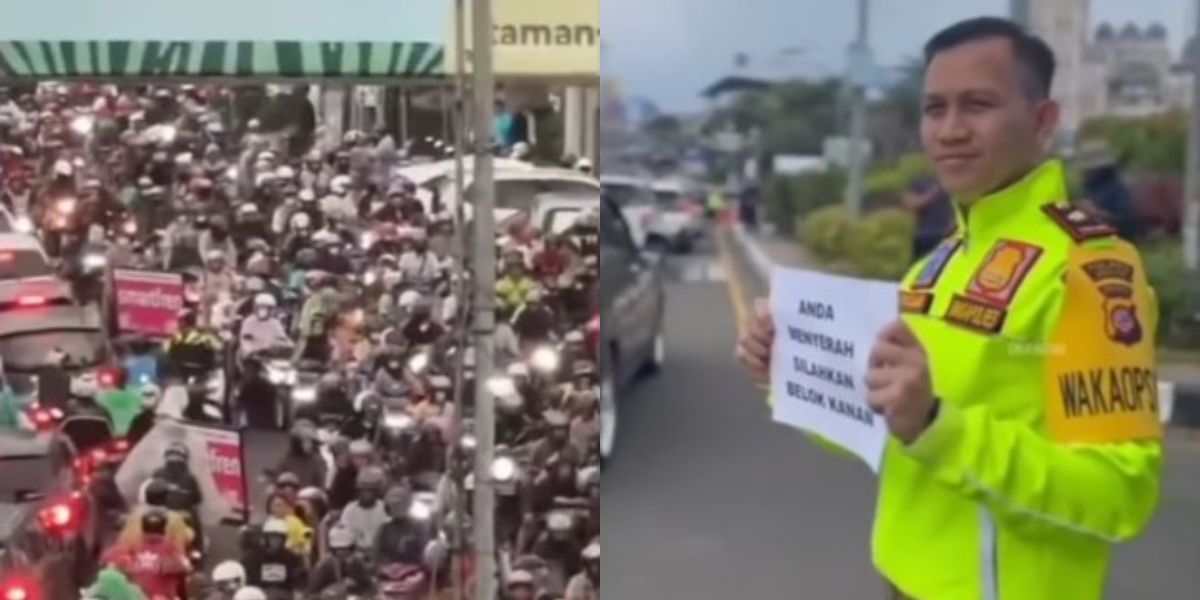 Viral Jalan Raya Puncak Macet hingga 12 Jam, Sampai Polisi Buat Tulisan 'Jika Anda Menyerah Silakan Belok Kanan'