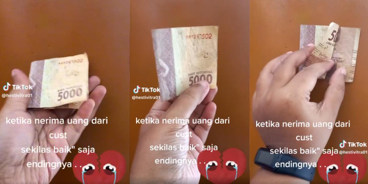 Dapat Uang Kertas dari Customer dalam Kondisi Terlipat, Pas Dibuka Muncul Penampakan Seram: 'The Real Uang Kaget'