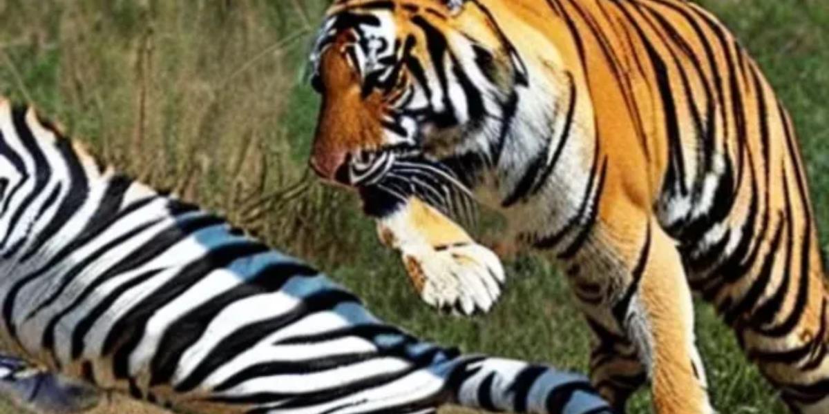 Ada yang Salah dengan Foto Harimau Mengejar Zebra Ini, Bisa Tebak Kenapa?