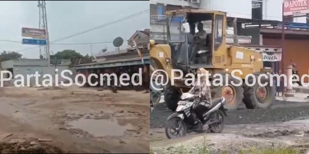 Mirip Legenda Roro Jonggrang, Perbaikan Jalan Rusak di Lampung Dikebut dalam Semalam, Begini Penampakan 'Before After-nya'