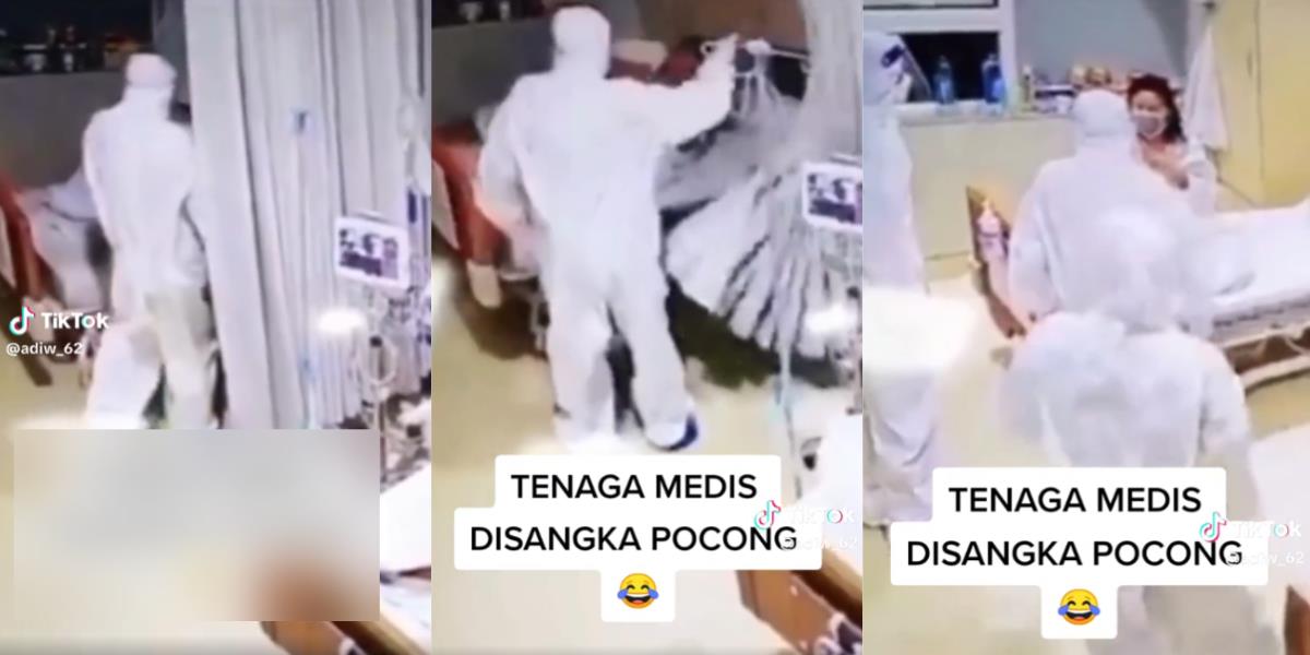 Ngakak! Petugas Medis Tengah Malam Datang Pakai Baju APD Putih-Putih, Pasien Kaget Sampai Lompat dari Ranjang karena Mengira Pocong