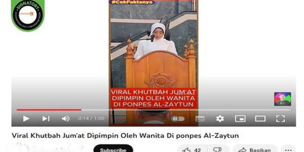 Cek Fakta: Wanita Jadi Khatib Sholat Jumat di Ponpes Al Zaytun