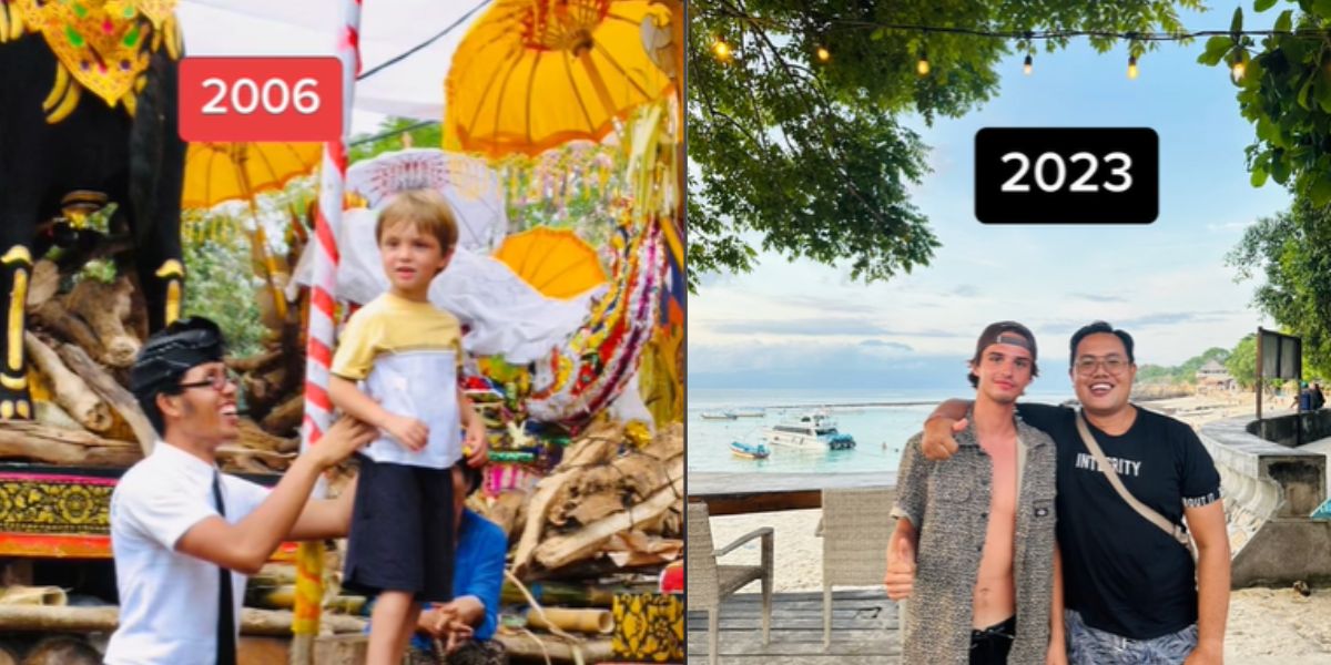 Bermodal Foto Lawas, Bule Ini Cari Pria Bali yang Menjaganya 17 Tahun Lalu, Nangis Haru Saat Kembali Bertemu