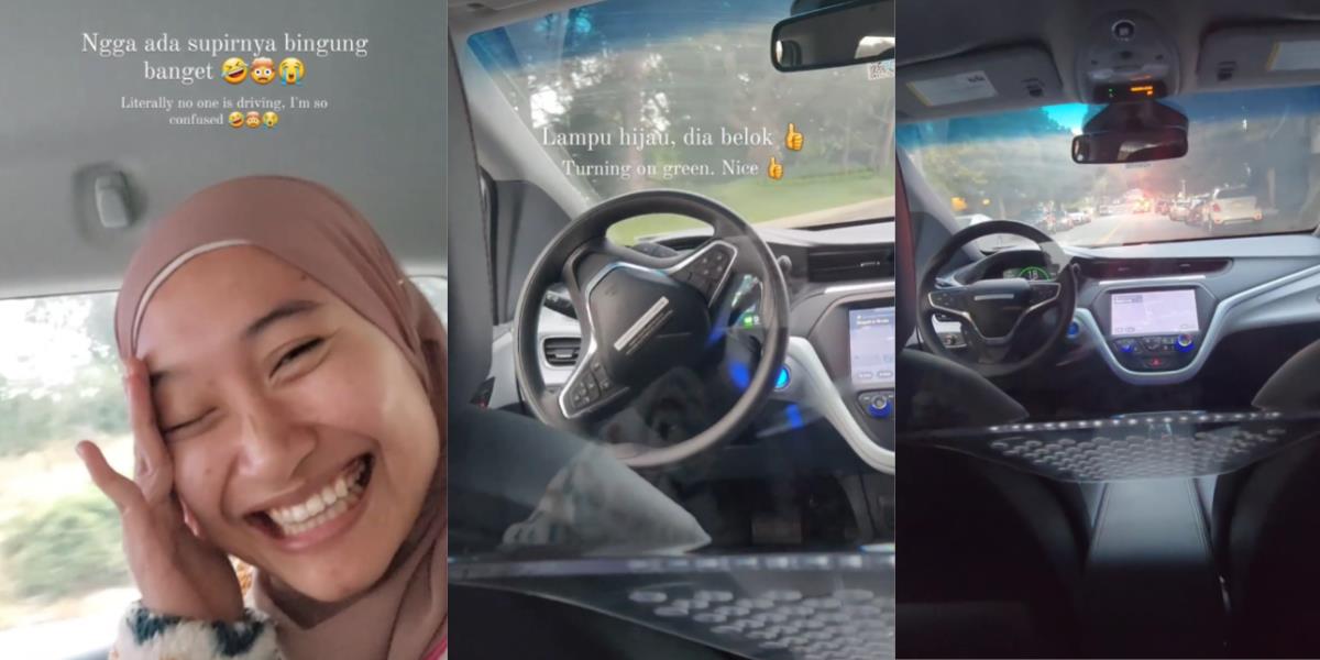 Pesan Taksi Online, Cewek Ini Kaget Mobilnya Jalan Sendiri Tidak Ada Sopirnya, Netizen: 'Kalau di Indonesia Dikira Disetir Jin'
