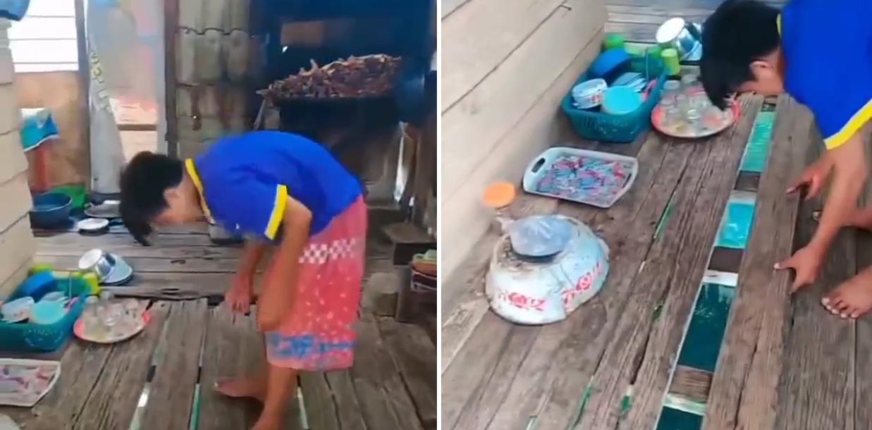 Tak Sangka! Rumah Sederhana dari Papan Ini Ternyata Punya Kolam Ikan di Bawah Lantainya, Netizen: Ngeri Kalau HP atau Uang Jatuh