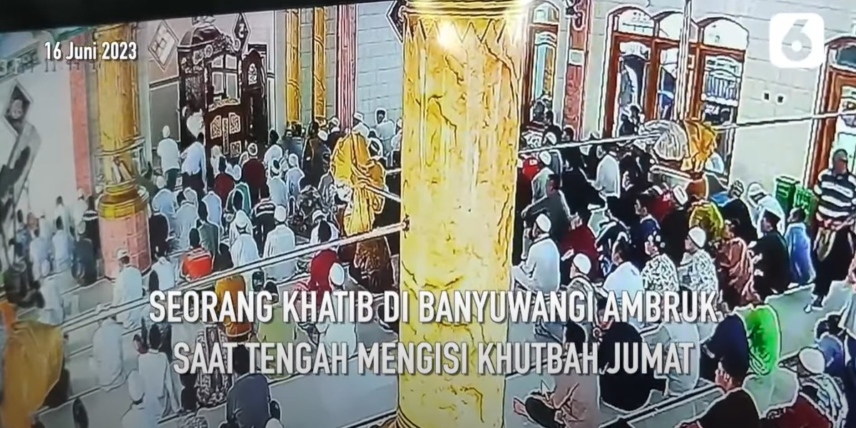 Video Detik-Detik Khotib Sholat Jumat di Banyuwangi Wafat di Atas Mimbar Saat Khutbah Sholat Jumat