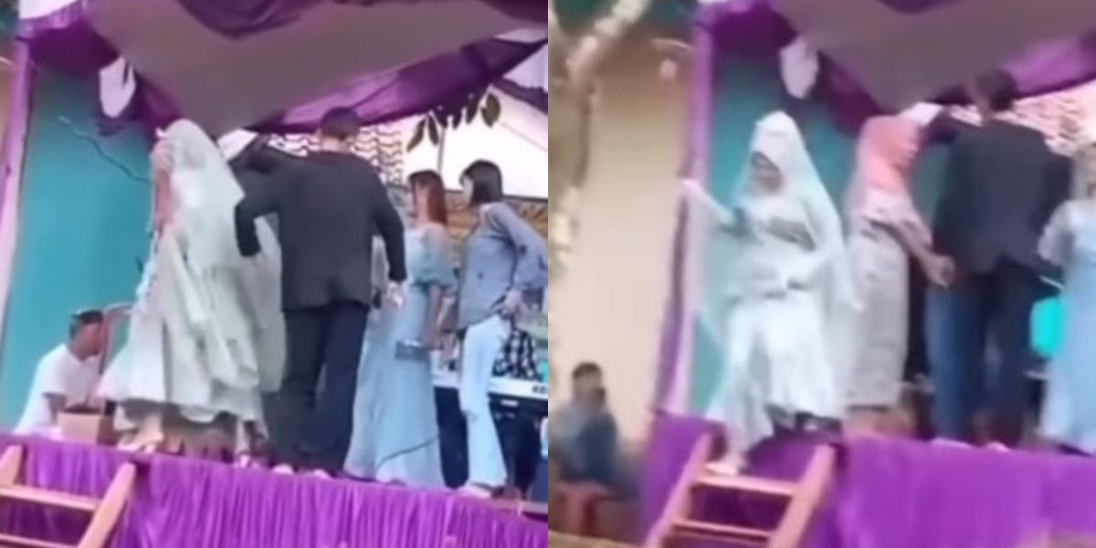 Setelah Asyik Joget Dangdutan, Pengantin Wanita Tersungkur hingga Terguling-guling, Warganet: Pura-Pura Pingsan Biar Gak Malu