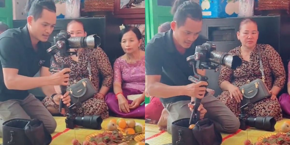 Videografer Pura-Pura Rekam Pernikahan Tapi Ambil Buah Pakai Tripodnya, Ekspresi Emak-Emak Jadi Sorotan