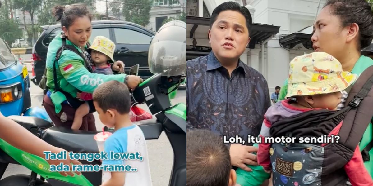 Nasib Mujur Ojol Wanita Bawa 2 Anak Dapat Motor Gratis dari Erick Thohir, 'Mau Tapi Malu Pak'